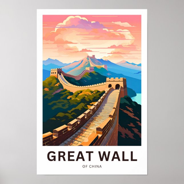 Underbar vägg för China Travel Skriv ut Poster (Framsidan)