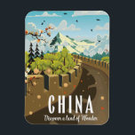 Underbar vägg för Chinans reseaffisch Magnet<br><div class="desc">Underbar vägg av Chinans reseaffisch "Upptäck ett  land".</div>