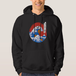 Underbar vågmonster Eating Cookies Japanska Kanji Hoodie