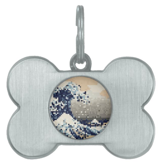 Underbar vågning av 8-bitars Pixel Art från Kanaga Namnbricka Husdjur (Framsidan)