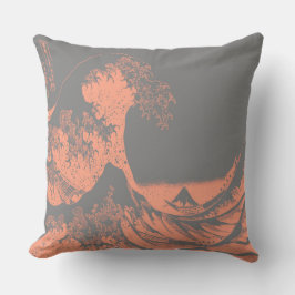 Underbar vågpersika och Grått Kudde