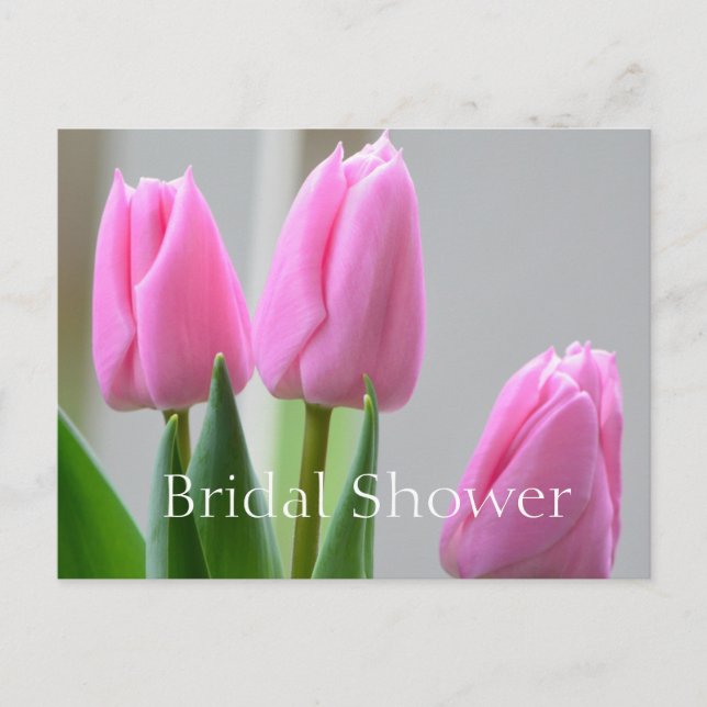 underbar vår rosa tulip-möhippa inbjudan vykort (Framsida)