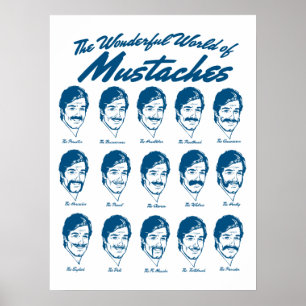 Underbar värld av mustaschaffischen poster