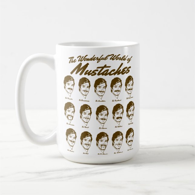 Underbar värld av mustaschmuggen kaffemugg (Vänster)