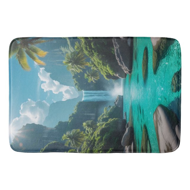 underbar vattenfallslandskap badrumsmatta (Framsidan)