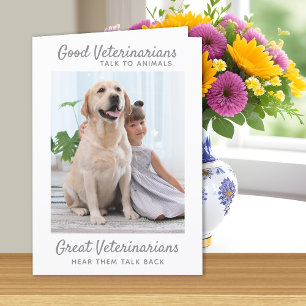 Underbar veterinärPersonlig Pet Photo Tack Kort