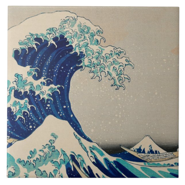 UNDERBAR VINNA AV KANAGAWA Katsushika Hokusai japa Kakelplatta (Framsidan)