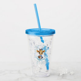Underbar vinter – En unik snöflinga-giraff Take Away Mugg