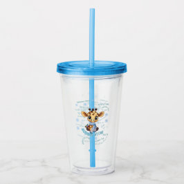Underbar vinter – En unik snöflinga-giraff Take Away Mugg
