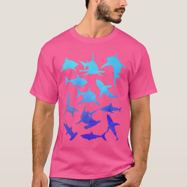 Underbar vit haj Hammerhead Shark Dive Scuba Div T Shirt (Framsida)