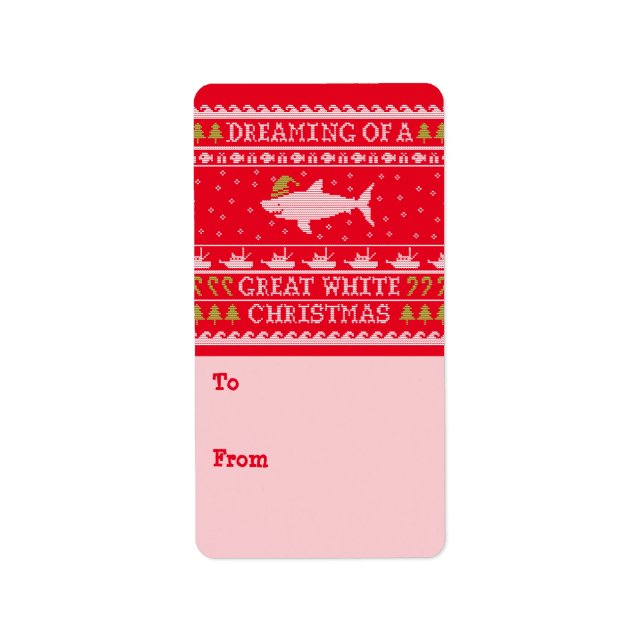 Underbar Vit jul, Ugly Sweater Gift-etiketter Adressetikett (Framsidan)