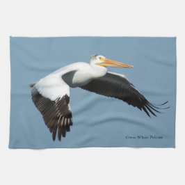 Underbar Vit kökshandduk för pelikan