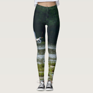 Underbar vit ört som flyger leggings