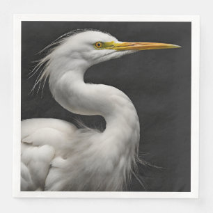 Underbar Vita Egret Porträtt II Pappersservett