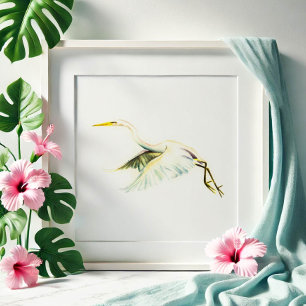 Underbar Vita öron Tropical Art Poster