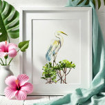 Underbar Vita öron Tropical Beach Art Poster<br><div class="desc">För in kusten fredliga charm i ditt hem med den Underbara Vita Heron-färgmålningen, en del av min samling av vattenfärger i Florida. Den här handmålade biet fångar fågelns kanna bland lush-mangrovar, skapar den en perfekt blandning av tropiska och kustnära stil. Den här strandkonsten är perfekt för vardagsrummet, badrummet eller strandhuset....</div>