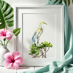 Underbar Vita öron Tropical Beach Art Poster