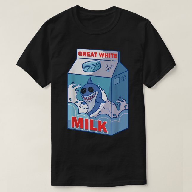 Underbar Vita Shark Mjölk Bo Carton Pack Funny Qui T Shirt (Design framsida)