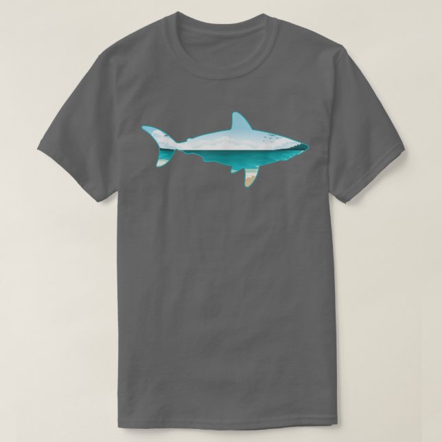 Underbar vitaktig utskrift med LigcapeShark Älskar T Shirt (Design framsida)