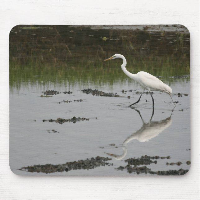 Underbar vitEgret Mousepad Musmatta (Framsidan)