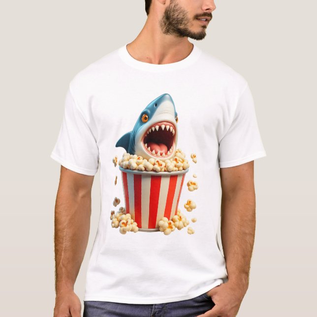 Underbar vithaj för att äta populationshaj och mar t shirt (Framsida)