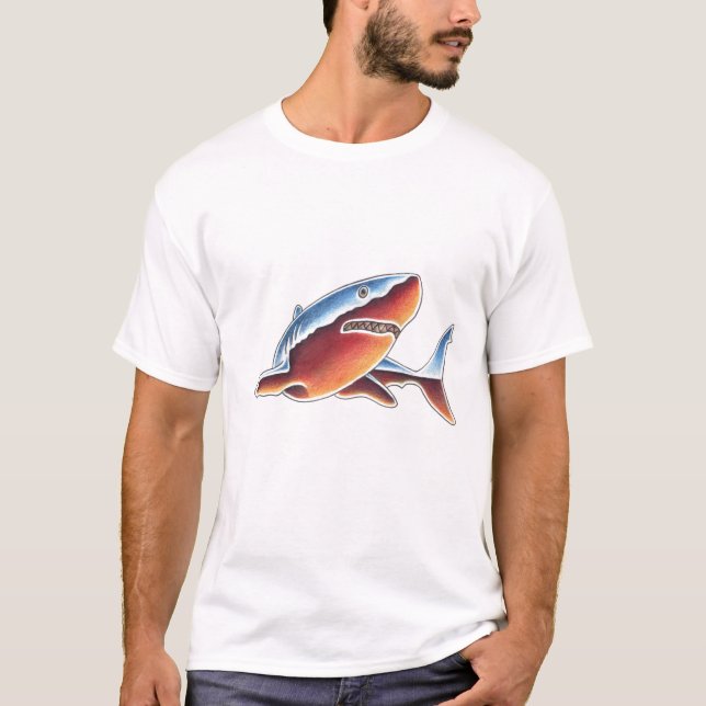 Underbar vithaj för krom t-shirt (Framsida)