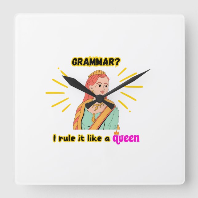 underbar Wall Clock Fyrkantig Klocka (Framsida)