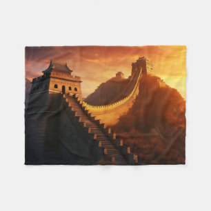 Underbar Wall of China Sunset Fleece Blanket - Asi