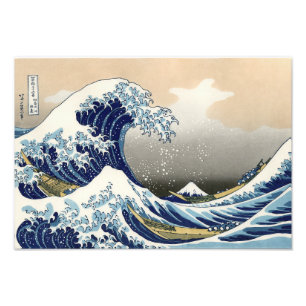 Underbar Wave av Kanagawa Hokusai Fototryck
