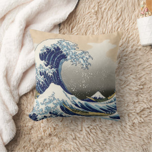 Underbar Wave av Kanagawa Hokusai Kudde