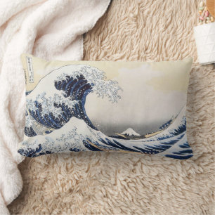 Underbar Wave av Kanagawa Hokusai Lumbarkudde