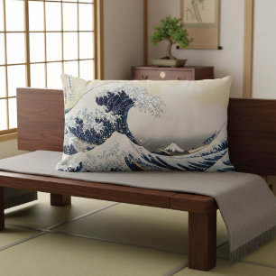 Underbar Wave av Kanagawa Hokusai Lumbarkudde