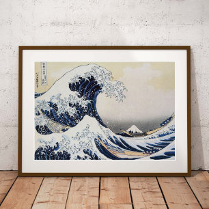 Underbar Wave av Kanagawa Hokusai Poster