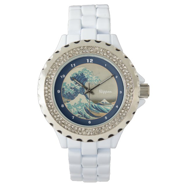 Underbar Wave av Kanagawa & Japansk Art watch Japa Armbandsur (Framsida)