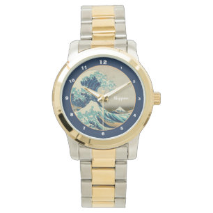 Underbar Wave av Kanagawa & Japansk Art watch Japa Armbandsur