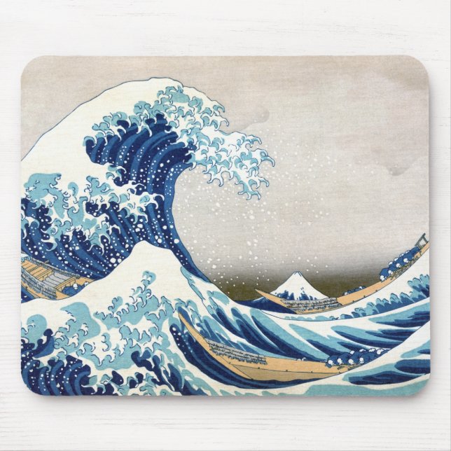Underbar Wave Av Kanagawa Japansk Fine Art Musmatta (Framsidan)