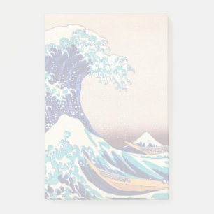 Underbar Wave Av Kanagawa Japansk Vintage Fine Art Post-it Block