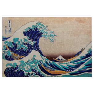 Underbar Wave Av Kanagawa Japansk Vintage Fine Art Tyg