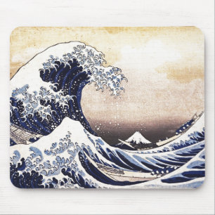 Underbar Wave av Kanagawa japanskt träblock Skriv Musmatta
