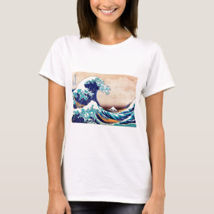 Underbar Wave av Kanagawa japanskt träblock Skriv  T-shirt