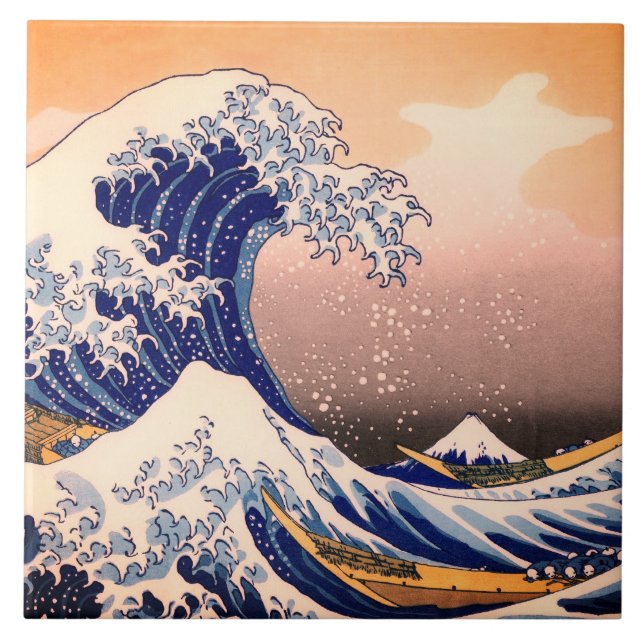 UNDERBAR WAVE AV KANAGAWA KAKELPLATTA (Framsidan)