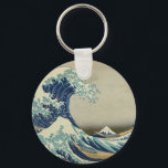 Underbar Wave av Kanagawa Nyckelring<br><div class="desc">Katsushika Hokusai's berömd woodcut</div>