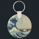 Underbar Wave av Kanagawa Nyckelring<br><div class="desc">Katsushika Hokusai's berömd woodcut</div>