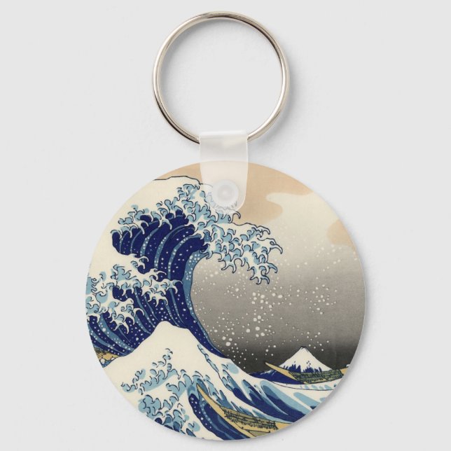 Underbar Wave av Kanagawa Nyckelring (Framsida)
