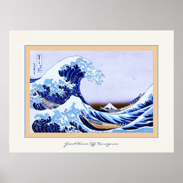 Underbar Wave Av Kanagawa Poster (Framsidan)