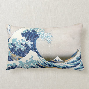 Underbar Wave Av Kanagawa Vintage Japansk Bra Lumbarkudde