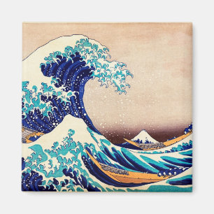 Underbar Wave Av Kanagawa Vintage Japansk utskrift Magnet