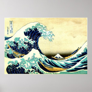 Underbar Wave Bright-versionskonst med hög upplösn Poster