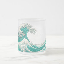 Underbar Wave-frostat glas mugg - grönt