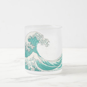 Underbar Wave-frostat glas mugg - grönt
